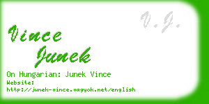 vince junek business card